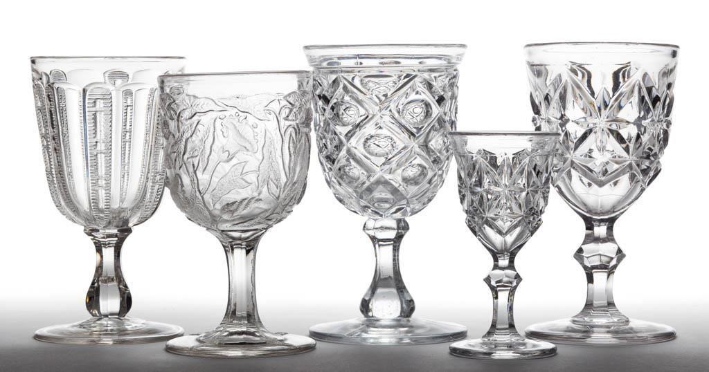 Fine collection of flint EAPG goblets