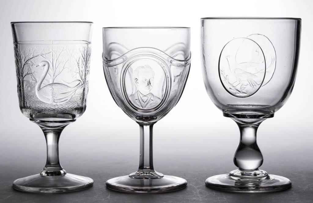 Many rare non-flint EAPG goblets inlcuding the first Panelled Cardinal that we have sold - Winfrey Collection