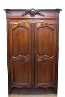 French Provincial Walnut Armoire, Antique