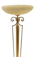 FRENCH MODERN GILDED IRON TORCHIERE FLOOR LAMP