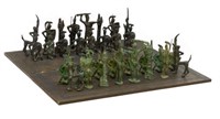 (33) LARGE BRUTALIST PATINATED BRONZE CHESS SET