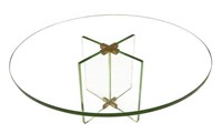 MODERN GLASS & GILT METAL PACE STYLE CENTER TABLE