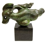 LARGE MODERN VERDE BRONZE ABSTRACT SCULPTURE