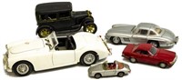 (5) MODEL CARS, ARCADE IRON MODEL A, 54 MERCEDES