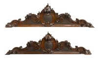 (PAIR) ARCHITECTURAL ELEMENTS CARVED MAHOGANY