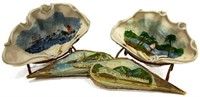 (4) GROUP OF LARGE PAINTED CLAM SHELLS