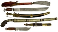 (6)KNIVES & MACHETES, INDO-PERSIAN, MEXICO, AFRICA