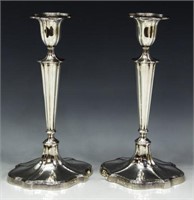 2) SHEFFIELD STERLING SILVER WEIGHTED CANDLESTICKS