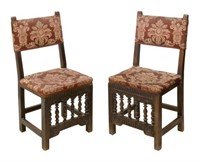 (2) SPANISH BAROQUE STYLE UPHOLSTERED CHAIRS