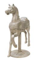 LARGE COCA-COLA UNPAINTED CAST ALUMINUM HORSE