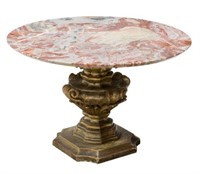 FRENCH MARBLE-TOP PAINTED SOFA TABLE