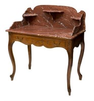 FRENCH MARBLE TOP WASHSTAND, INCISED FOLIATES