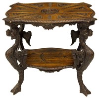 FRENCH CARVED WINGED GRIFFIN SIDE TABLE