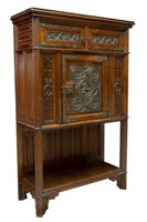 SPANISH GOTHIC STYLE TRACERY CARVED OAK CABINET