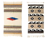 (2) MEXICO WOOL RUGS, MULTI-COLOR