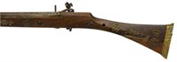 EARLY ARABESQUE FLINTLOCK RIFLE, 64"L