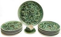 (12) FRENCH FAIENCE DE NIDERVILLER OYSTER PLATES