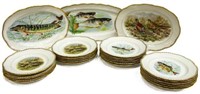 (27) FRENCH PORCELAIN FISH & GAME PLATES, PLATTERS