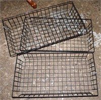 Black Wire Storage Baskets x3