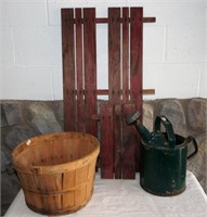 Watering Can, 3-Wagon Sides & Bushel Basket