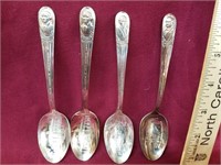 Lot of 4 Presidential spoons