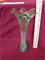 Green Glass Flower Vase