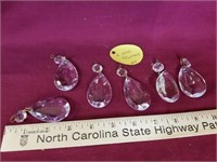 Lot of 6 tear drop glass crystals