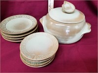 Set of plates and dish as shown