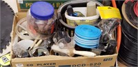 Box of miscellaneous hardware, batteries,