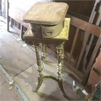 Oak Table Top With Drawers & Parlor Stand