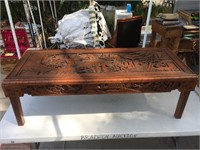 Hand Carved Oriental Folding Coffee Table