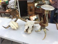 Bull Skulls & Horn Leg Stand