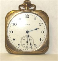 Antique Elgin Square Pocket Watch 12S s/n 23843396