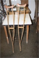 Pair of Vintage Wooden Crutches