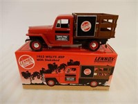 LENNOX WILLYS JEEP WITH STAKE BED COIN BANK/ BOX