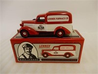 LENNOX FURNACE 1936 DODGE DELIVERY COIN BANK / BOX