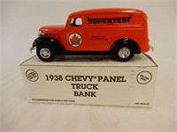 ERTL SUPERTEST 1938 CHEVY PANEL TRUCK BANK / BOX