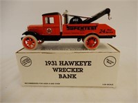 ERTL SUPERTEST 1931 HAWKEYE WRECKER COIN BANK/BOX