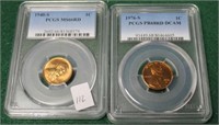 1940'S, 1976S LINCOLN CENT PCGS