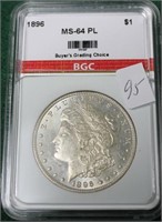 1896 MORGAN DOLLAR BGC MS64PL