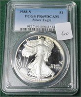 1988S SILVER EAGLE PCGS PR69DCAM