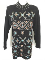 Beaded & Embellished Sweater, M