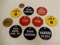 GROUPING OF ESSO D/S PORC. & METAL PUMP TAGS