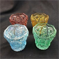 4 IMPERIAL GLASS TOOTHPICK HOLDERS