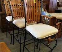 BAR CHAIRS WITH SLAT BACK X 3