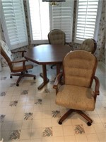 BREAKFAST TABLE AND 4 CHAIRS, 1 LEAF