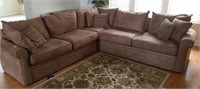 SUEDE SECTIONAL SOFA WITH PILLOWS