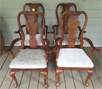 CAPTAIN QUEEN ANNE STYLE CHAIRS, X4