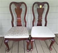 QUEEN ANNE STYLE CHAIRS, X2