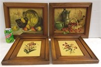 4 WOODEN PICTURES